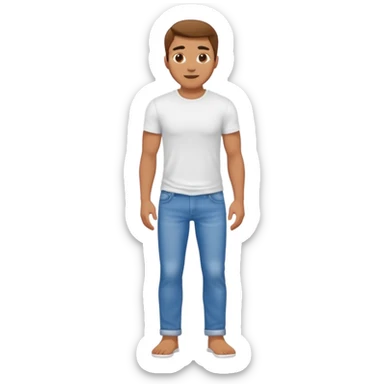 Sexy man, White T-Shirt, jeans sticker