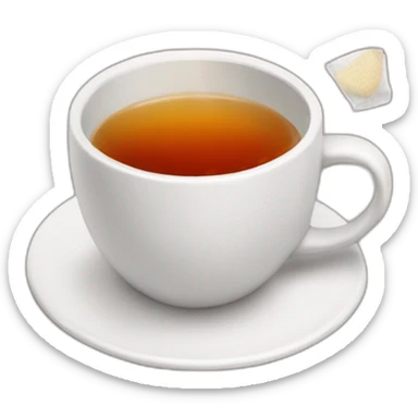cup of tea with tea bag hanging out sticker