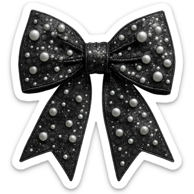 kpop stage bow with sequins and pearls, glossy and stylish sticker