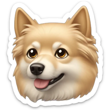 beige spitz dog sticker