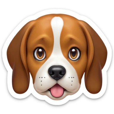 Cinematic Comical Tri-Color Beagle Portrait Emoji, Head tilted dramatically with an exaggeratedly shocked or offended expression, featuring a short tri-color coat of white, brown, and black, wide, expressive hazel eyes filled with exaggerated disbelief, Simplified yet hilariously expressive features, highly detailed, glowing with a slightly sassy glow, high shine, dramatic yet playful, stylized with an air of attitude, bright and endearing, soft glowing outline, capturing the essence of a sassy and over-the-top pup, so meme-worthy it feels like it could side-eye its way into internet fame instantly! sticker