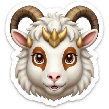 Goat face with horn sticker
