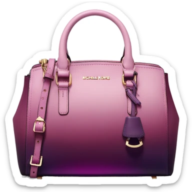 Realistic isolated plum purple to wine color ombre michael kors satchel purse.  sticker