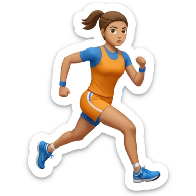 create a stocky female runner sticker