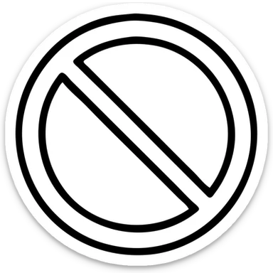 No entry sign, circle with diagonal line through sticker