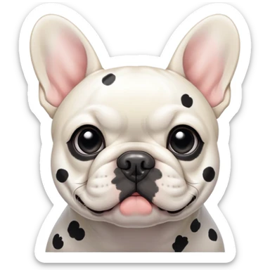 white french bulldog with black spots sticker