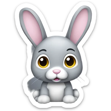 grey bunny stuffed animal sticker