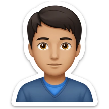 Little nice boy straight a student dark hair tan skin sticker