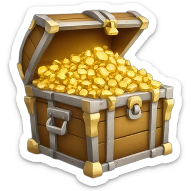 chest full of gold and jewels sticker