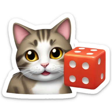 cat wit dice sticker