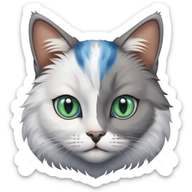 more slanted eyes with a green/blue colour, made the cat look challenging sticker