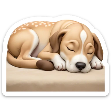 Meme-Worthy Cute Sleeping Fawn Great Dane Portrait Emoji, Head resting peacefully with a contented smile, showcasing a delightfully solid build and a luxuriously soft fawn Fur, eyes shut in a serene nap, Simplified yet hilariously adorable features, highly detailed, glowing with a soft, drowsy light, high shine, relaxed and utterly lovable, stylized with an air of playful laziness, bright and heartwarming, soft glowing outline, capturing the essence of a comically sleepy guardian, so meme-worthy it feels like it could instantly become the next viral sensation of adorable slumber! sticker