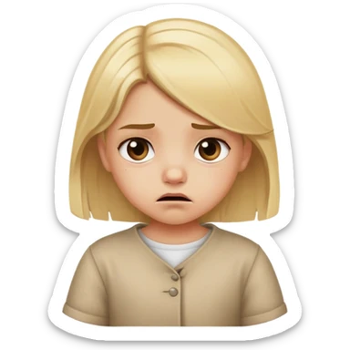 little girl that has a disgusted face with blonde hair sticker