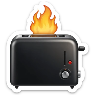 burning toaster sticker