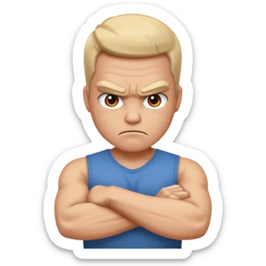 Person angry with arms crossed sticker