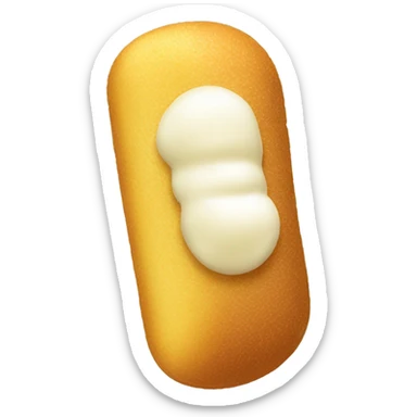 A Twinkie with cream pouring out of one side sticker