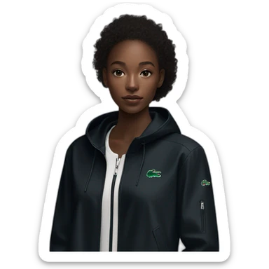 Lacoste bag black girl with black lacoste windbreaker sticker