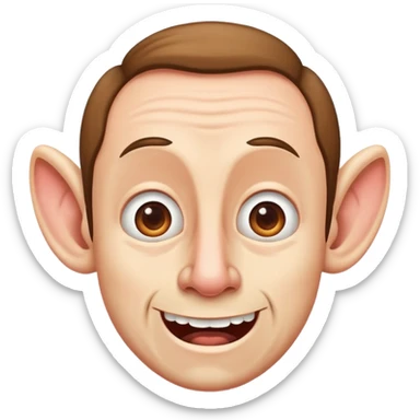 Man with big ears and big gums sticker