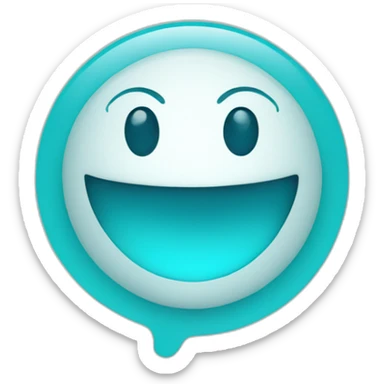 An simple aqua blue smiley sticker
