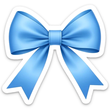 Super ultra-thin and stretched ribbon bow, as narrow as possible, single loop, no extra loops, no fluffy or rounded shapes, only one long and sleek ribbon, delicate, minimalist, NO DOUBLE LOOPS, NO THICKNESS, ONLY A SINGLE SLIM LINE blue sticker