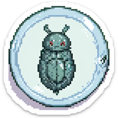 MRI parasitic embryo, digital, fetal small shape in otherworldly bubble, eerie, horror, pupa, crystalis, in-utero, sea-life, crustaceanoid, photorealismm siphonophore, polyp, Cnidaria sticker