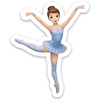 Ballet dancer in over the knee socks, leotard and brown hair sticker