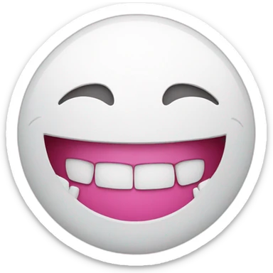 a smiley with half of teeth showing to the side sticker