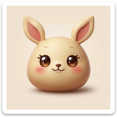 realistic emoji of a café latte vanille with expressive doe eyes and pink cheeks, transparent background sticker