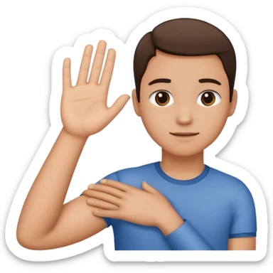 A Hand on placed on another persons shoulder zoomed in but you only see the one person and the hand on the shoulder which is coming from behind them like holding their shoulder  sticker