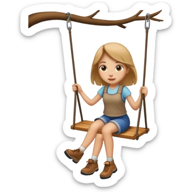 swing hike light brown girl  sticker