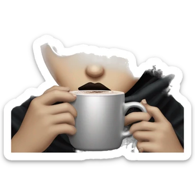 Goth girl under blanket sipping hot chocolate sticker