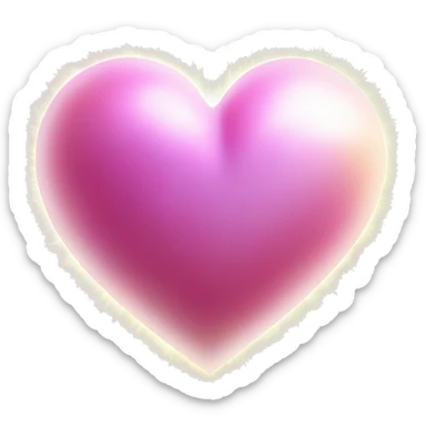 A heart surrounded by bright rays of light, as if pulsating with love. Its texture resembles a soft cloud, and delicate, shining sparks erupt from the core, creating a magical halo effect. sticker