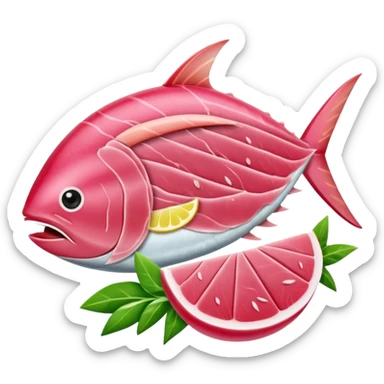 Make tuna sashimi iPhone emoji style sticker