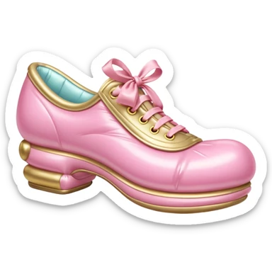 vintage rococo pale gold & pink inflatable puffy shoe sticker