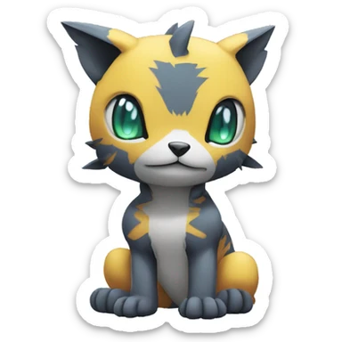 cute kawaii cool edgy Digimon-Fakemon-animal full body sticker