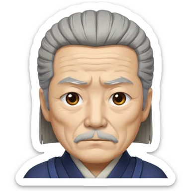 Japanese Castle Lord, old, half body sticker