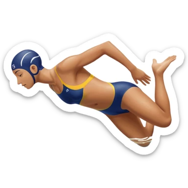 swimmer diving into a swimming pool, side profile view, smooth gradients, clean lines, realistic proportions. sticker