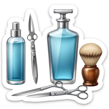 barber shop items, single sticker