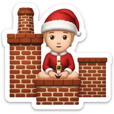 Cristmas male sit down on a chimney sticker