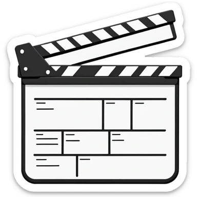 extreme minimalism clapperboard, single line drawing, barely recognizable outline sticker