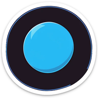 A glowing blue scrying orb with mystical fog inside sticker