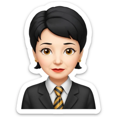 Very old women with Necktie. different hair style, black hair. sticker