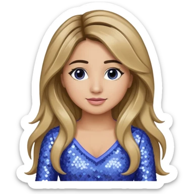 Ally Brooke from Fifth Harmony with long dark blonde hair, periwinkle sequin outfit sticker