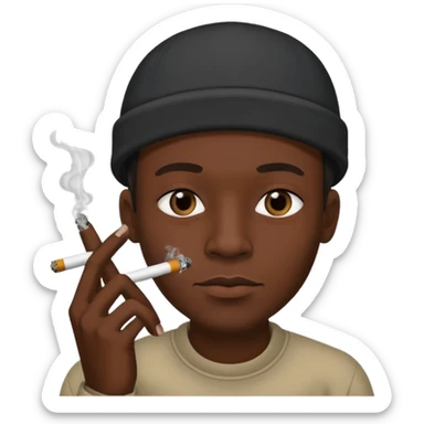black man smoking a joint sticker