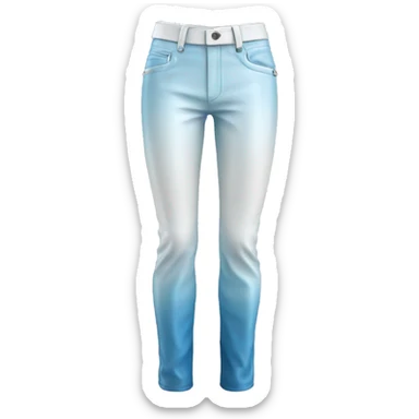 Realistic isolated light blue to white ombre leather pants.  sticker