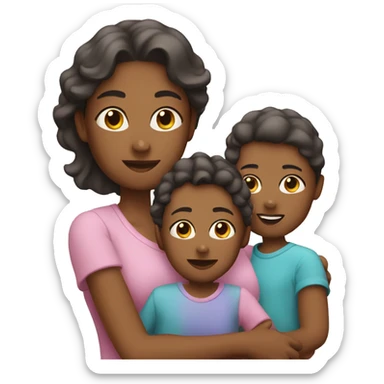 Mother with 3 children  sticker