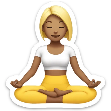 person with yellow skin tone doing yoga sticker