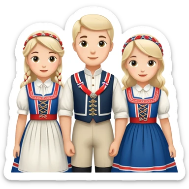 norway 17th of may national day celebration people in traditional bunad sticker