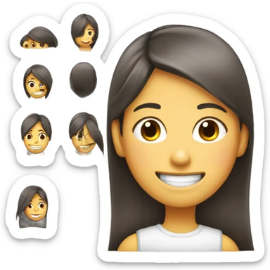 muchacha de pelo largo riendo a carcajadas sticker