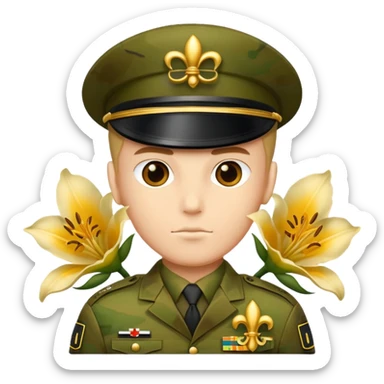Special force male camuflaged with ohantom without backround only on uniform sign unit with golden lily sign sticker
